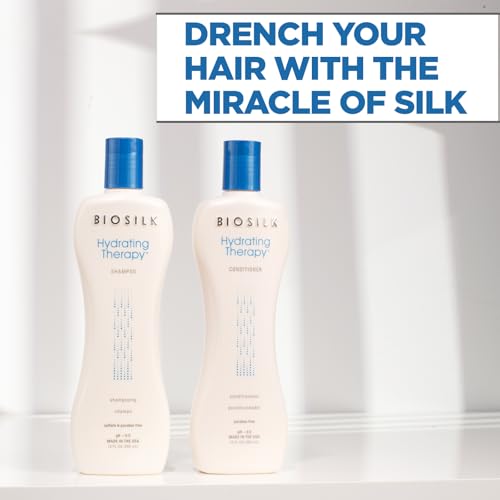 Hydrating Therapy Shampoo & Conditioner from BioSilk Replenishes Dry Coarse Hair Sulfate & Paraben Free 12 Oz (2 Count)