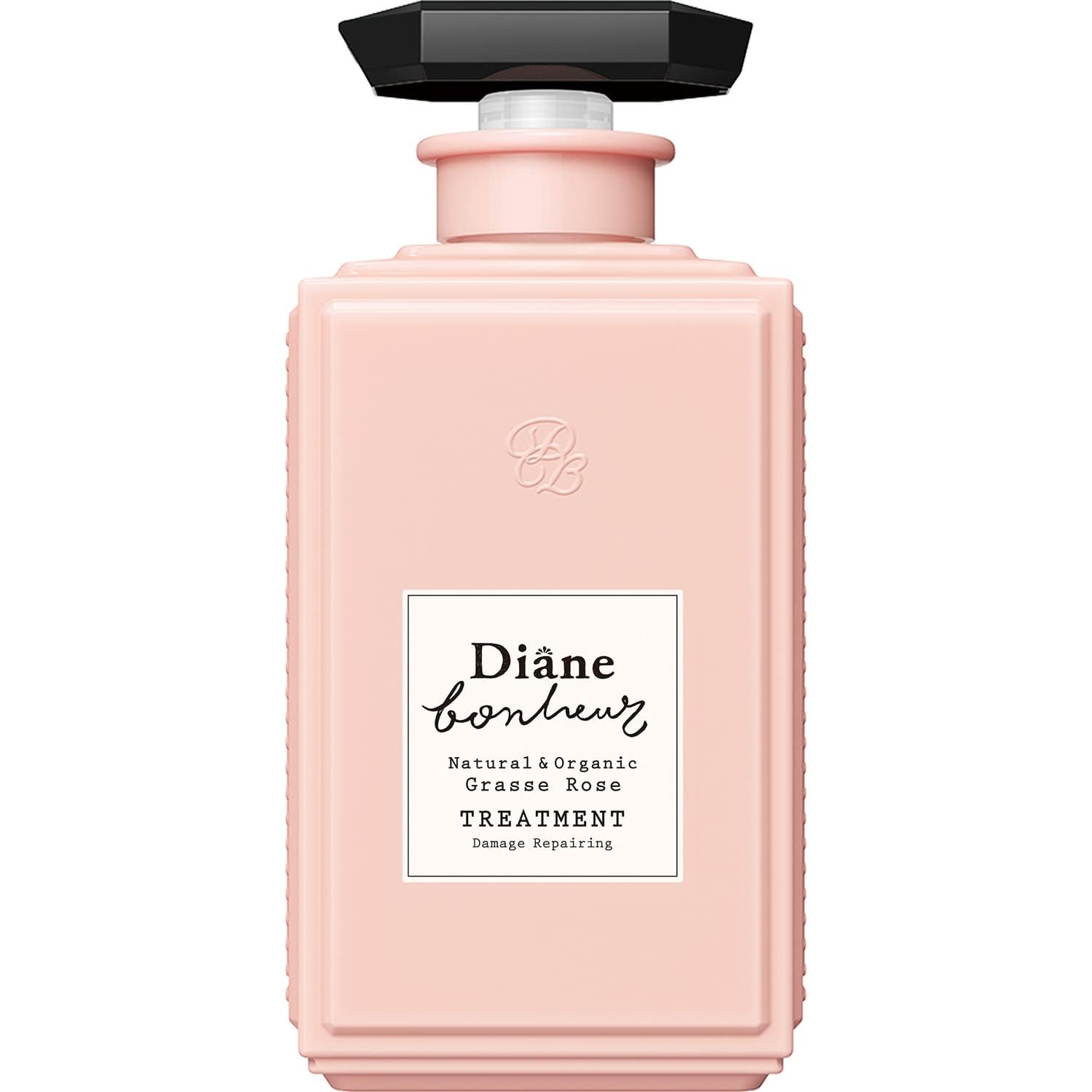 Moist Diane Bonheur Grasse Rose Hair Treatment, Natural & Organic, Japanese Formula, for Dry Hair, 400mL/1|4 Fl Oz, Hydr