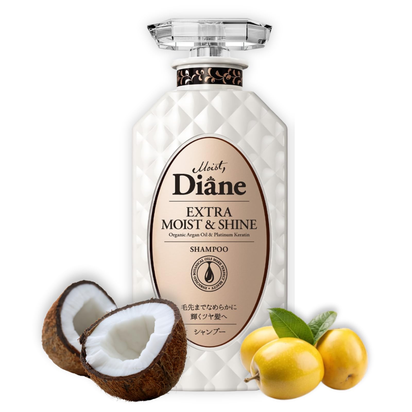 Moist Diane Keratin Shampoo for Extra Moist & Shine Sulfate & Silicone Free Organic Hair Care with Argan Oil & Coconut O