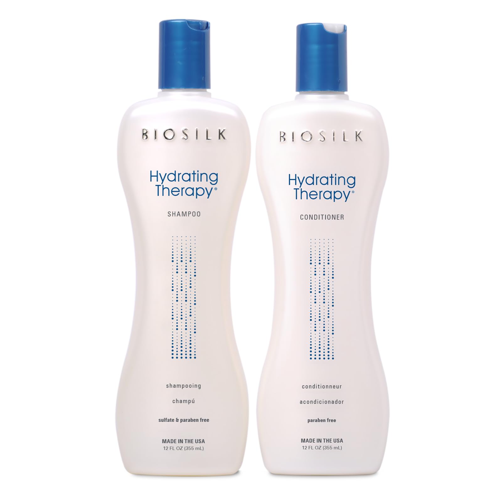 Hydrating Therapy Shampoo & Conditioner from BioSilk Replenishes Dry Coarse Hair Sulfate & Paraben Free 12 Oz (2 Count)