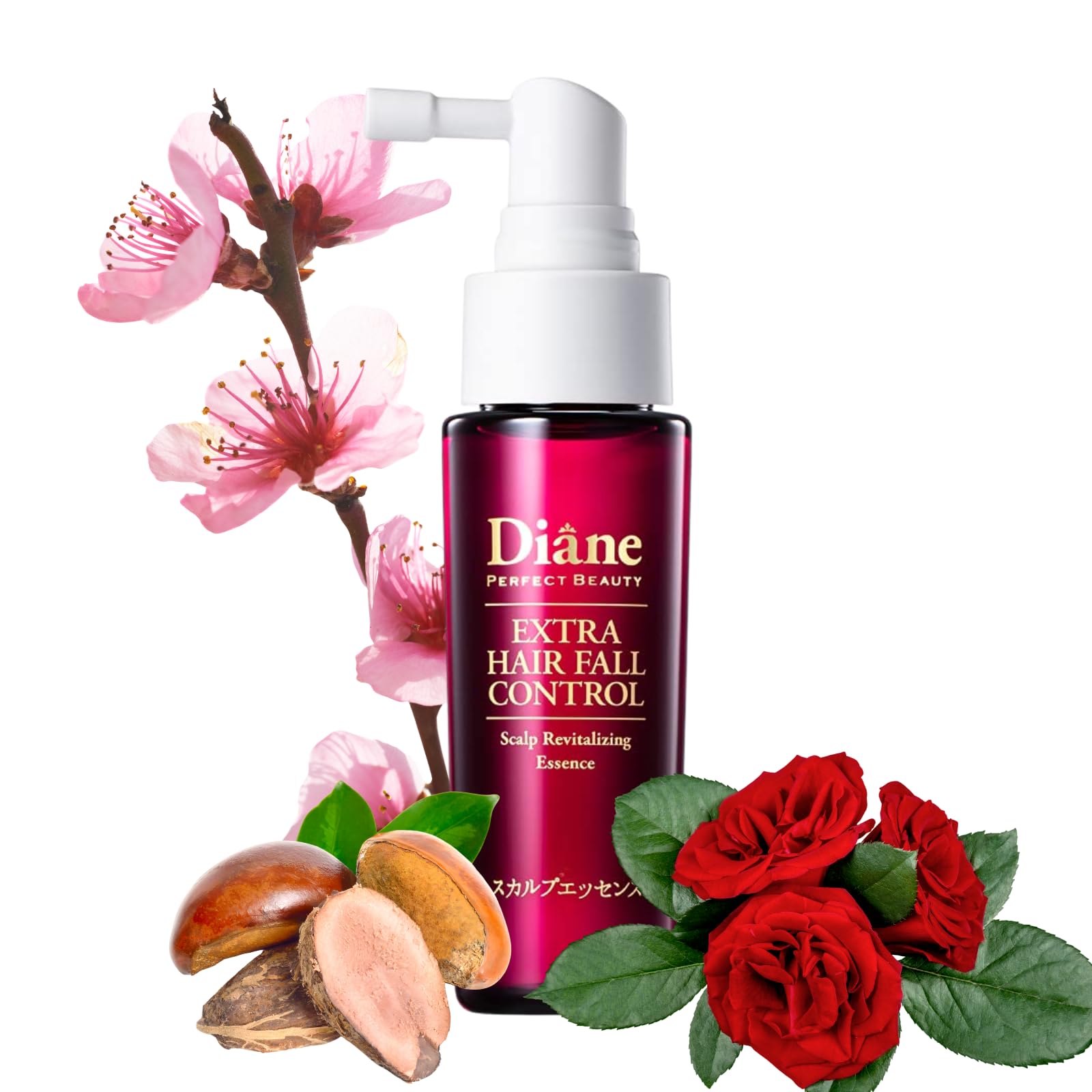 Moist Diane Extra Hair Fall Control Essence with Pump - Japanese Haircare for Damaged & Dry Hair - Natural Protein Kera